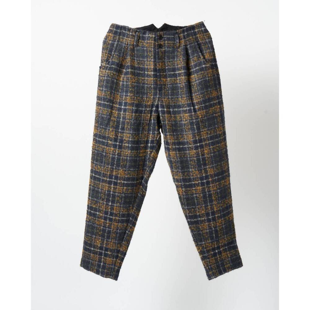 NEW NICHOLAS DALEY men's pleated trouser in turmeric/navy